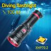 Rechargeable Diver Light LED Underwater Torch Lamp Waterproof Dive Lamp