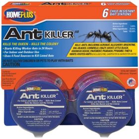 Home Plus AT-6ABMETAL Ant Killer Bait Stations with Abamectin B1, 6 Pack
