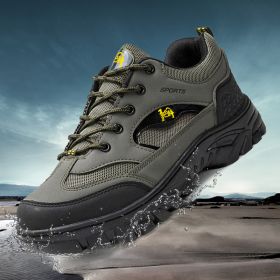 Outdoor Trekking Shoes Men Hiking Shoes Waterproof Non Slip Climbing Camping Trekking Men Sneakers (Color: Clear, size: 45)