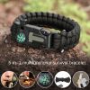 Factory stock seven core umbrella rope woven survival whistle flint large compass umbrella rope bracelet life saving bracelet